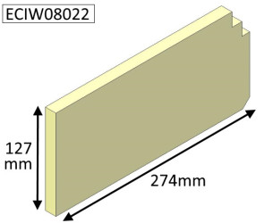 ECIW08022 Parkray LEFT Lower Side Brick  |  Aspect 8 (Boiler)